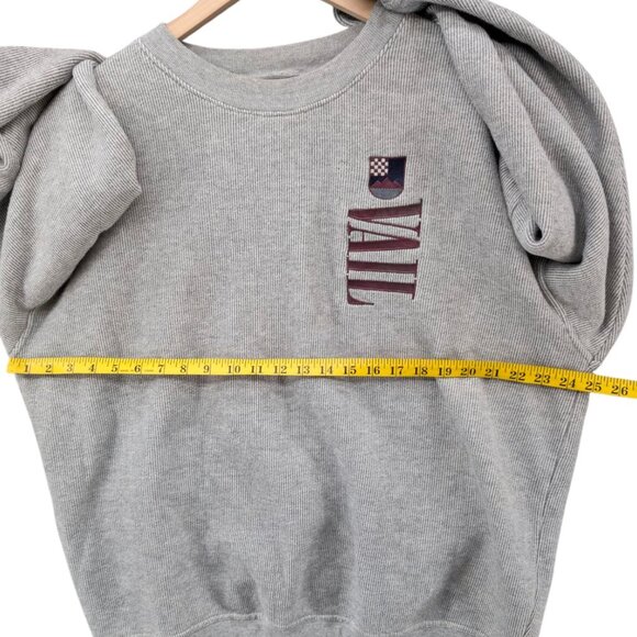 Vtg Cheyenne River Vail Sweatshirt Mens Grey Long Sleeve Embroidered Size XL - Picture 6 of 9